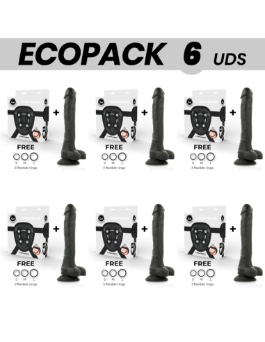 ECOPACK 6 VIENETAI – „COCK MILLER“ KABELINĖ SILIKONINĖ TANKIOJI LANKSTI JUODA COCKSIL 24 CM