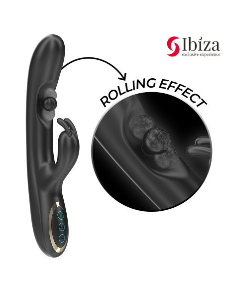 IBIZA - POWERFUL RABBIT VIBRATOR WITH MASSAGING ROLLING PEARL