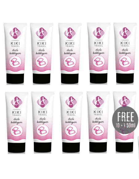 KIKÍ TRAVEL - GUM FLAVOR LUBRICANT 50ML 10 1 FREE