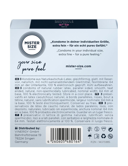 MISTER SIZE - CONDOMS SIZE XXL 64 MM (3 UNITS)