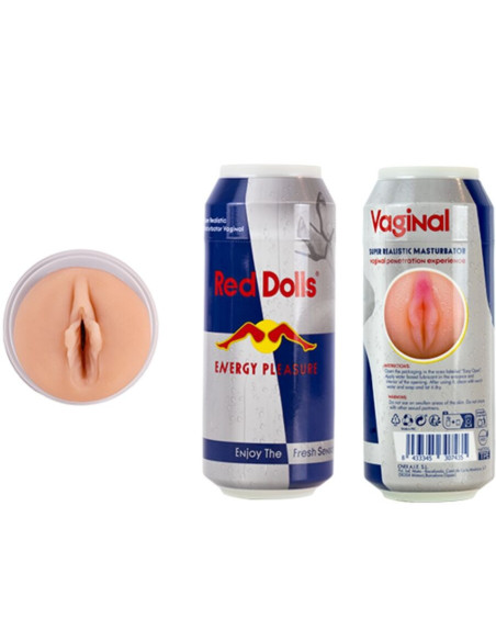 ALIVE - RED DOLL MALE MASTURBATOR VAGINA ENERGETIC DRINK CAN