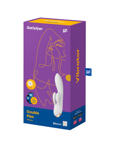SATISFYER - DOUBLE FLEX VIBRATOR APP WHITE