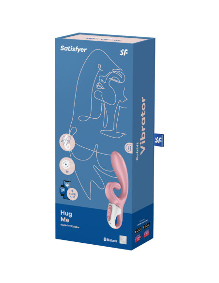 SATISFYER - HUG ME RABBIT VIBRACER PROGRAMĖLĖ ROŽINIS