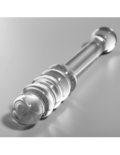 NEBULA SERIES BY IBIZA - MODEL 20 DILDO BOROSILICATE GLASS CLEAR 20.5 CM -O- 3 CM 2