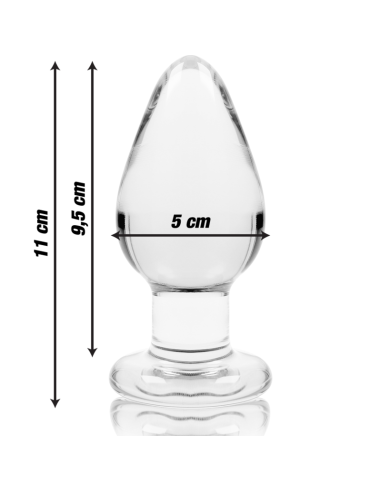 NEBULA SERIES BY IBIZA - MODEL 3 ANAL PLUG BOROSILICATE GLASS TRANSPARENT 11 CM -O- 5 CM