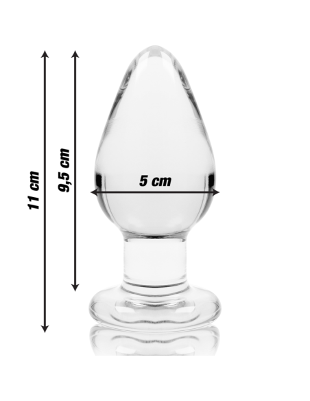 NEBULA SERIES BY IBIZA - MODEL 3 ANAL PLUG BOROSILICATE GLASS TRANSPARENT 11 CM -O- 5 CM