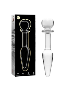 NEBULA SERIES BY IBIZA - MODEL 7 ANAL PLUG BOROSILICATE GLASS CLEAR 13.5 CM -O- 3 CM