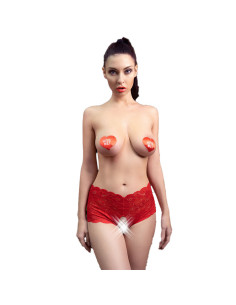 CHILIROSE - CR 4641 PANTIES CROTCHLESS RED S-M