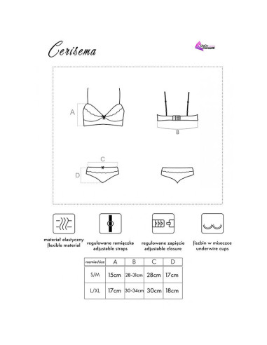 LIVCO CORSETTI FASHION - CERISEMA LC 21005 BRA PANTY CORAL S-M