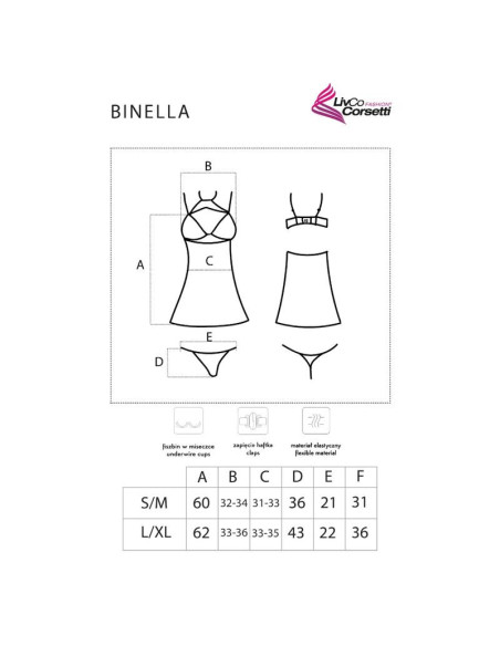 LIVCO CORSETTI FASHION – BINELLA RINKINYS BABYDOLL THONG BLACK