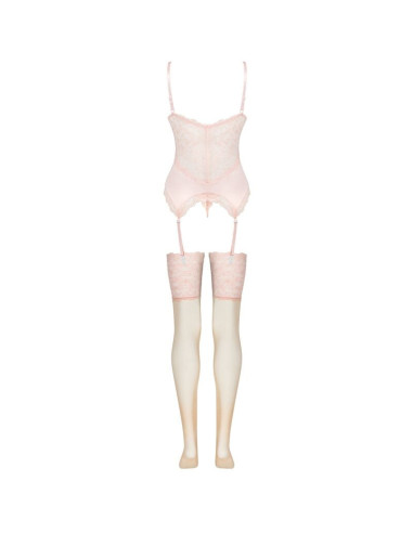 LIVCO CORSETTI FASHION - PERSINNE PEACH SET CORSET PANTY STOCKINGS