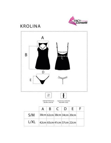 LIVCO CORSETTI FASHION - KROLINA LC 90734 CHEMISE THONG BLACK S-M