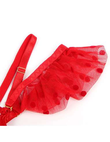 SUBBLIME - 957506 NĖRINIŲ LIEMENĖLĖS IR KRAŠTAIGOS KOMPLEKTAS RAUDONAS S-M