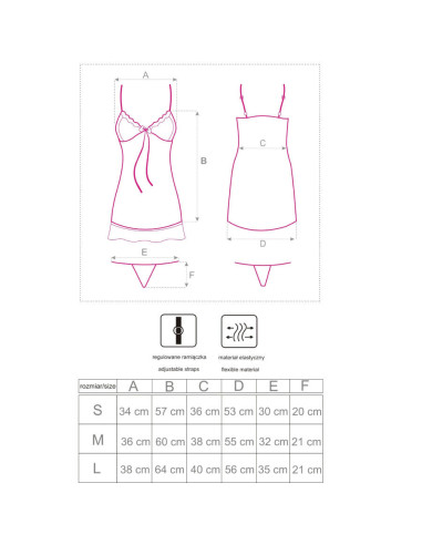 LIVCO CORSETTI FASHION - LUISE 1710 BABYDOLL kelnaitės, juodos, S dydžio