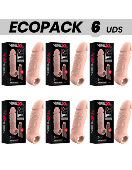 ECOPACK 6 UNITS - VIRILXL LIQUID SILICONE PENIS EXTENSION V7 NATURAL