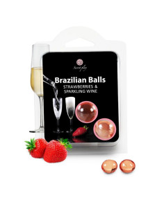 SECRETPLAY - STRAWBERRY AND CHAMPAGNE BRAZILIAN BALLS SET 2