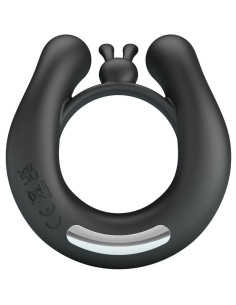 PRETTY LOVE - DAHLIA VIBRATING RING CLITORIS STIMULATOR 12 VIBRATIONS BLACK 2