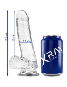 X RAY - CLEAR COCK WITH BALLS 18.5 CM -O- 3.8 CM