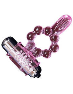 BAILE - SILICONE RING 10 TONGUE RHYTHMS WITH PINK VIBRATION