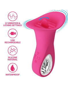 PRETTY LOVE - CLYDE ORAL VIBRATOR VIBRATING TONGUE 12 VIBRATIONS PINK