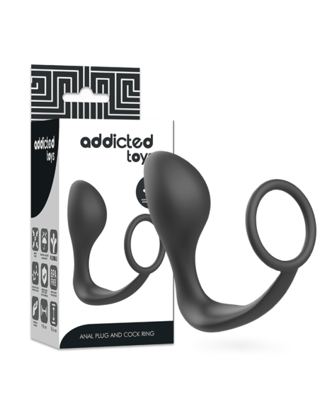 ADDICTED TOYS - ANAL PLUG WITH BLACK SILICONE RING