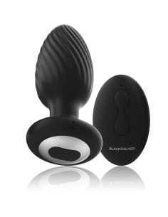 BLACKandSILVER - WELLS PLUG SILICONE ANAL ROTATOR REMOTE CONTROL 2