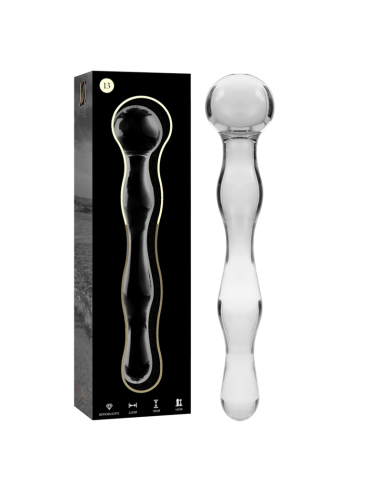 NEBULA SERIES BY IBIZA – 13 modelio dildo, borosilikatinis stiklas, skaidrus, 18 cm, storis – 3,5 cm