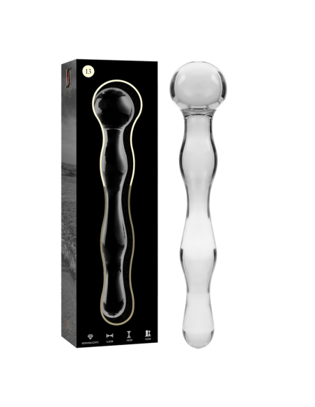 NEBULA SERIES BY IBIZA – 13 modelio dildo, borosilikatinis stiklas, skaidrus, 18 cm, storis – 3,5 cm