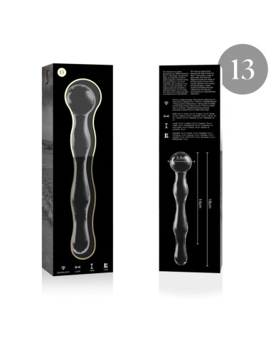 NEBULA SERIES BY IBIZA – 13 modelio dildo, borosilikatinis stiklas, skaidrus, 18 cm, storis – 3,5 cm