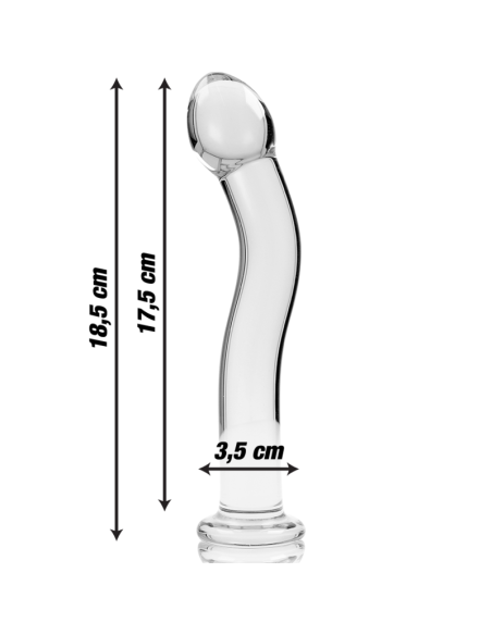 NEBULA SERIES BY IBIZA – 18 modelio dildo, borosilikatinis stiklas, skaidrus, 18,5 cm, skersmuo – 3,5 cm