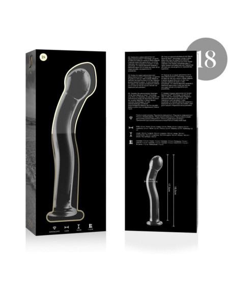 NEBULA SERIES BY IBIZA – 18 modelio dildo, borosilikatinis stiklas, skaidrus, 18,5 cm, skersmuo – 3,5 cm