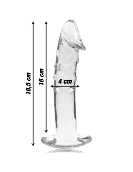 NEBULA SERIES BY IBIZA – 19 modelio dildo, borosilikatinis stiklas, skaidrus, 18,5 cm, 0–4 cm