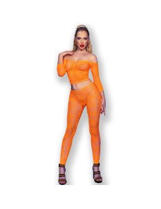 CHILIROSE - CR 4661 TOP ir LEGGINS ORANGE S-M