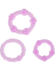 SEVEN CREATIONS - SET OF THREE LILAC PENIS RINGS
