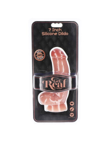 GET REAL - SILIKONINIS DILDO 18 CM SU KAULIUKAIS ODOS KIEKIAIS