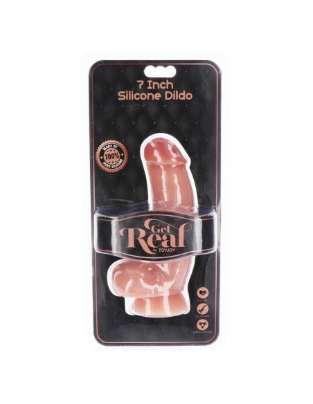 GET REAL - SILIKONINIS DILDO 18 CM SU KAULIUKAIS ODOS KIEKIAIS