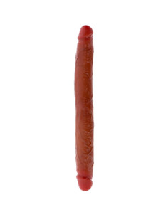 GET REAL - DVIGUBAS SILIKONINIS DILDO CARAMEL 35 CM