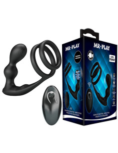 MR PLAY - VIBRATING ANAL PLUG WITH PENIS RING REMOTE CONTROL
