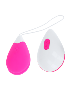 OHMAMA - TEXTURED VIBRATING EGG 10 MODES PINK AND WHITE 2
