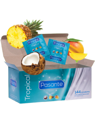 PASANTE - CONDOMS TROPICAL FLAVORS 144 UNITS