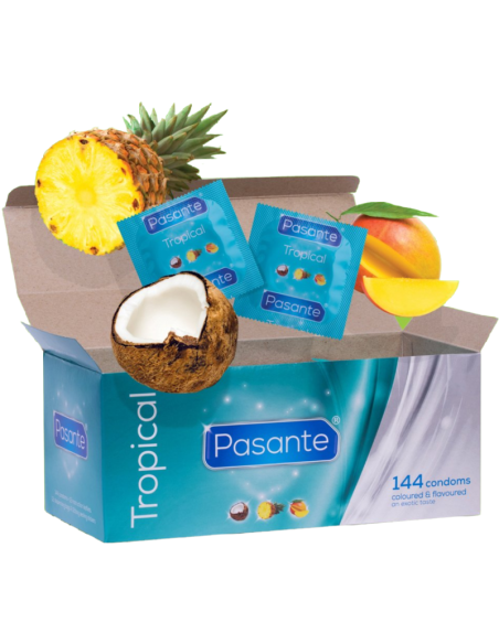 PASANTE - CONDOMS TROPICAL FLAVORS 144 UNITS
