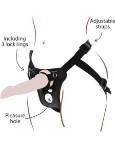 GET REAL - STRAP-ON PLEASURE HARNESS BLACK