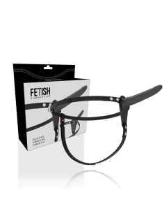 FETISH SUBMISSIVE HARNESS - JUODAS SILIKONINIS VIBRATORIUS 15 CM 2