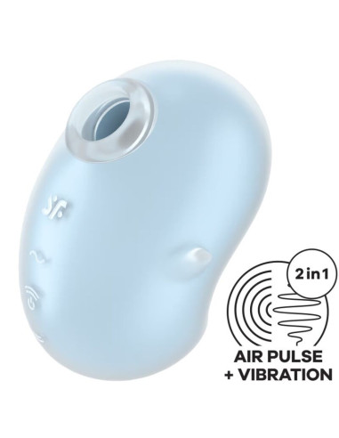 SATISFYER - CUTIE GHOST VIBRATORIUS ŽENKLAS, ŠVIESIAI MĖLYNAS