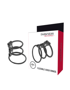 DARKNESS - SET OF 3 FLEXIBLE PENIS RINGS