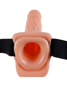 FETISH FANTASY SERIES - ADJUSTABLE HARNESS REMOTE CONTROL REALISTIC PENIS WITH TESTICLES 17.8 CM