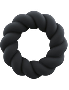 ROCKS-OFF - TWIST BLACK SILICONE MASTURBATOR RING