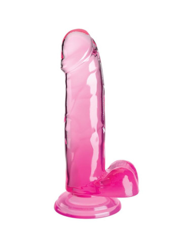 KING COCK - CLEAR REALISTIC PENIS WITH BALLS 15.2 CM PINK