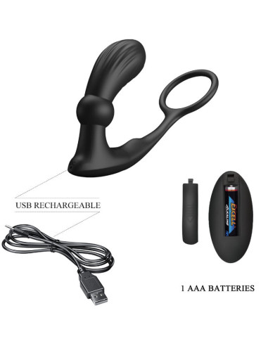 PRETTY LOVE - WARREN BLACK ANAL RING and VIBRATOR