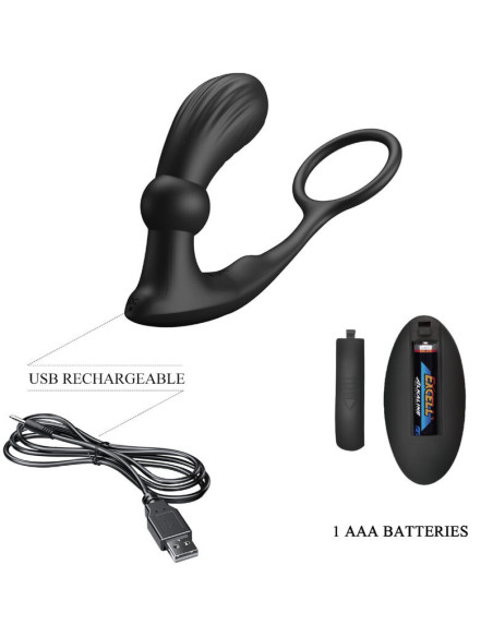 PRETTY LOVE - WARREN BLACK ANAL RING and VIBRATOR